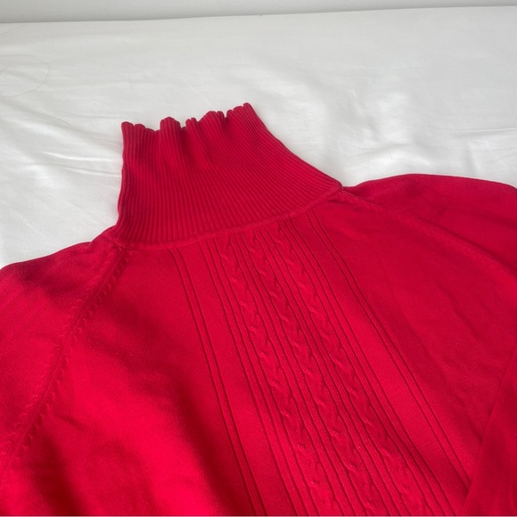 Vintage red knit turtleneck sweater - Picture 3 of 4
